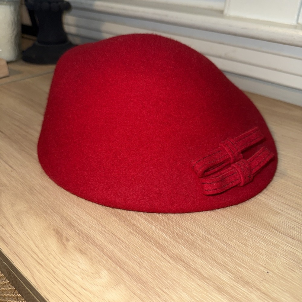 Woman's Lancaster 100% Wool Fedora Hat Red WPL 4384 MADE IN THE USA